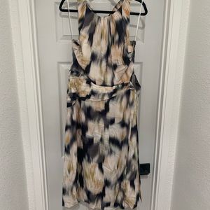 Reiss Gisele-smudge print midi